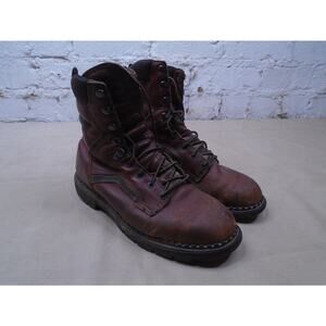 Red Wing Shoes Boots Mens Dyna Force Brown 10 D Steel Toe Shoe Leather Work 938